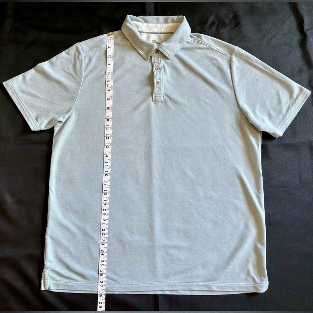 Tommy Bahama Size Large Shirt Polo Mens Light Blue Short Sleeve - Picture 3 of 6
